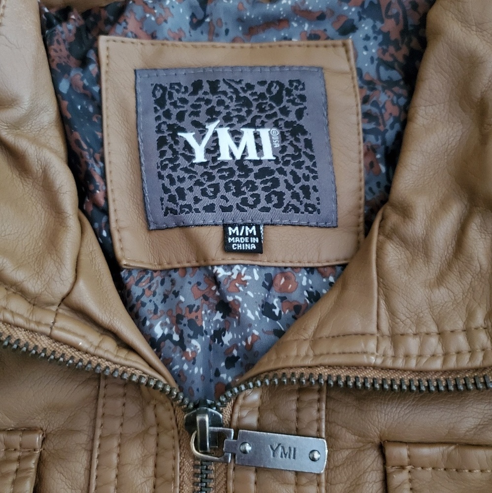 Super Soft Vegan Leather Zip High Collar Jacket - Picture 5 of 9